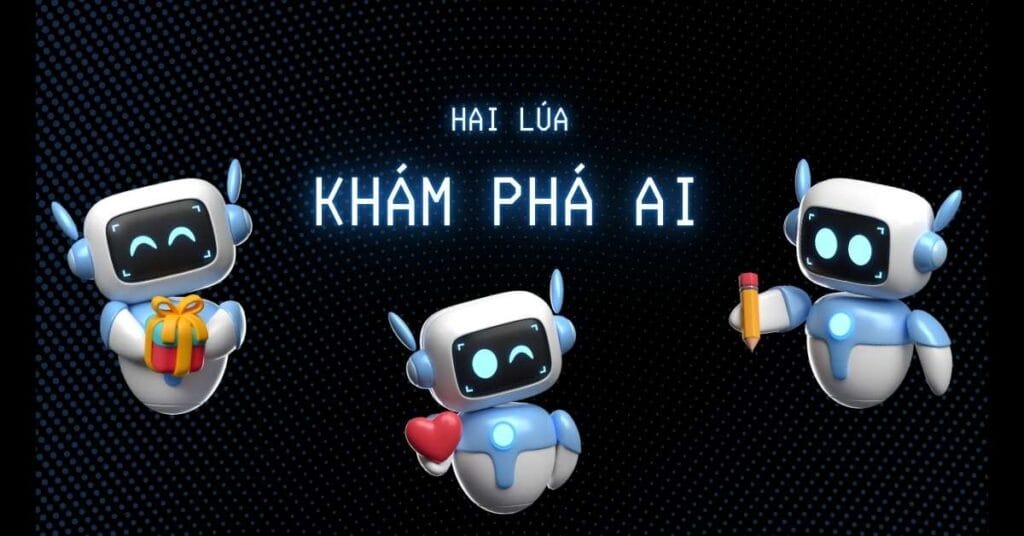 Hình 3 con robot khám phá AI